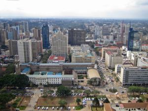 Nairobi Kenyatta. Centre International de Conférence, Times Tower et Hôtel de ville de Nairobi.